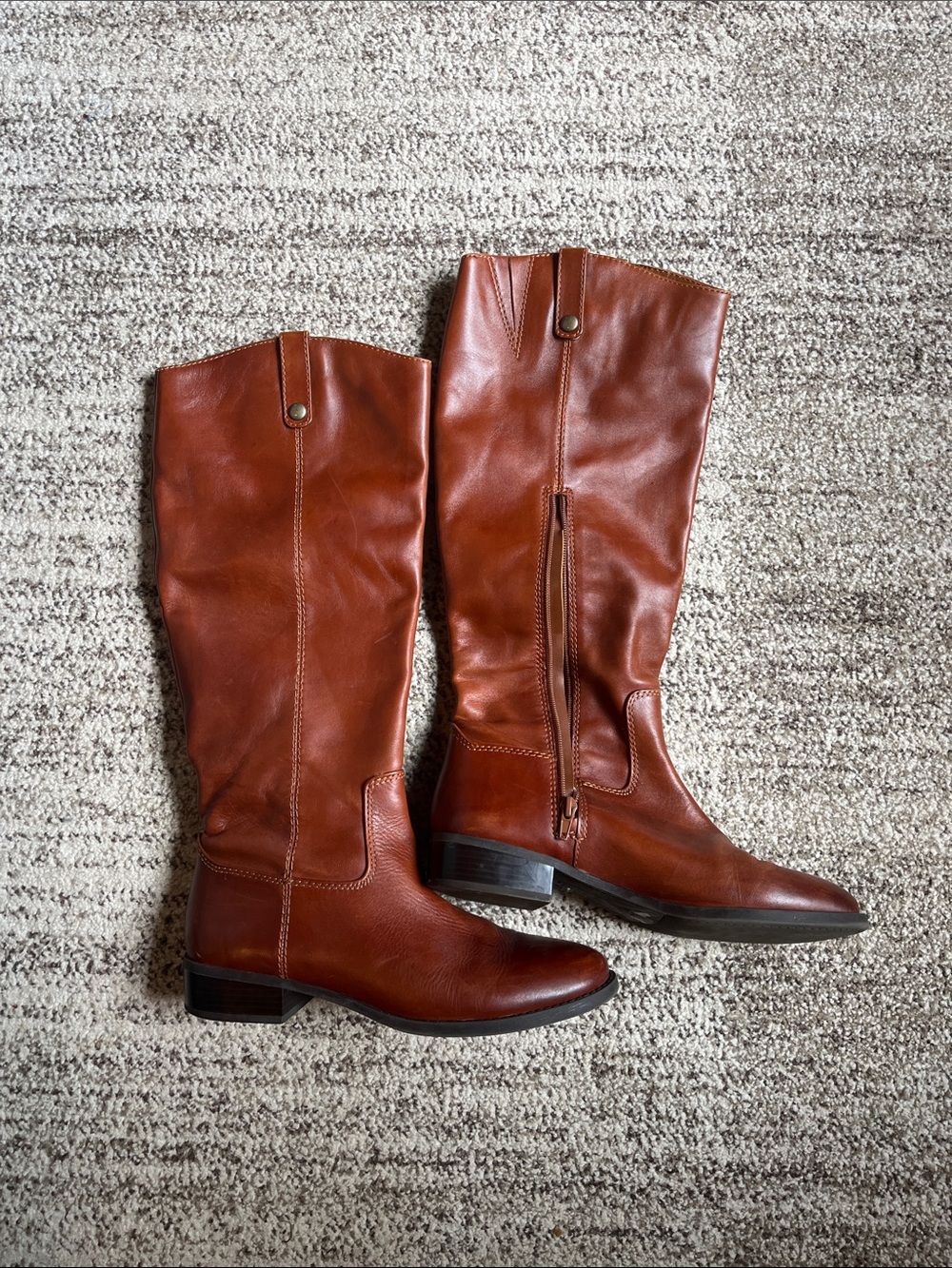 Women's Tall Leather Riding Boots - Brown, INC company, 9M size